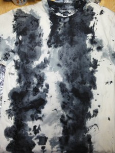 Front, dyeing just begun / 前面、染め始めたところ