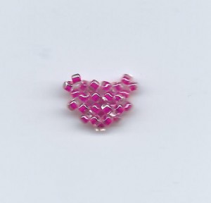 A heart of woven seed beads