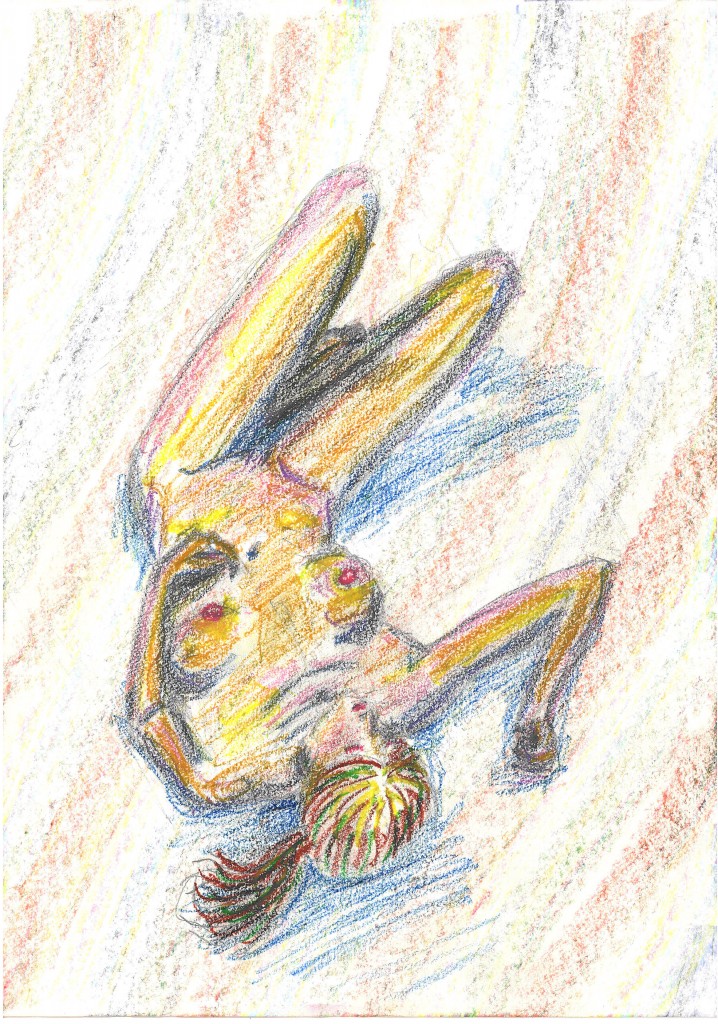 Quick, coarse lines of oil pastel are sometimes quite interesting and attractive ---