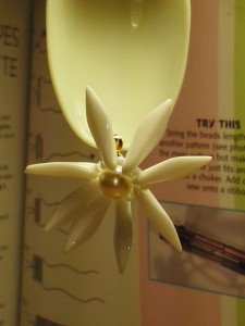 スプーンにくっつけた状態(「耳」の模型なんてものが、見つからないので) / As attached to a spoon (sorry, I cannot find a "model of the ear"!)